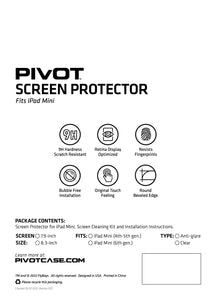 PIVOT CLEAR GLASS SCREEN PROTECTOR. FITS iPad Mini (6th gen)