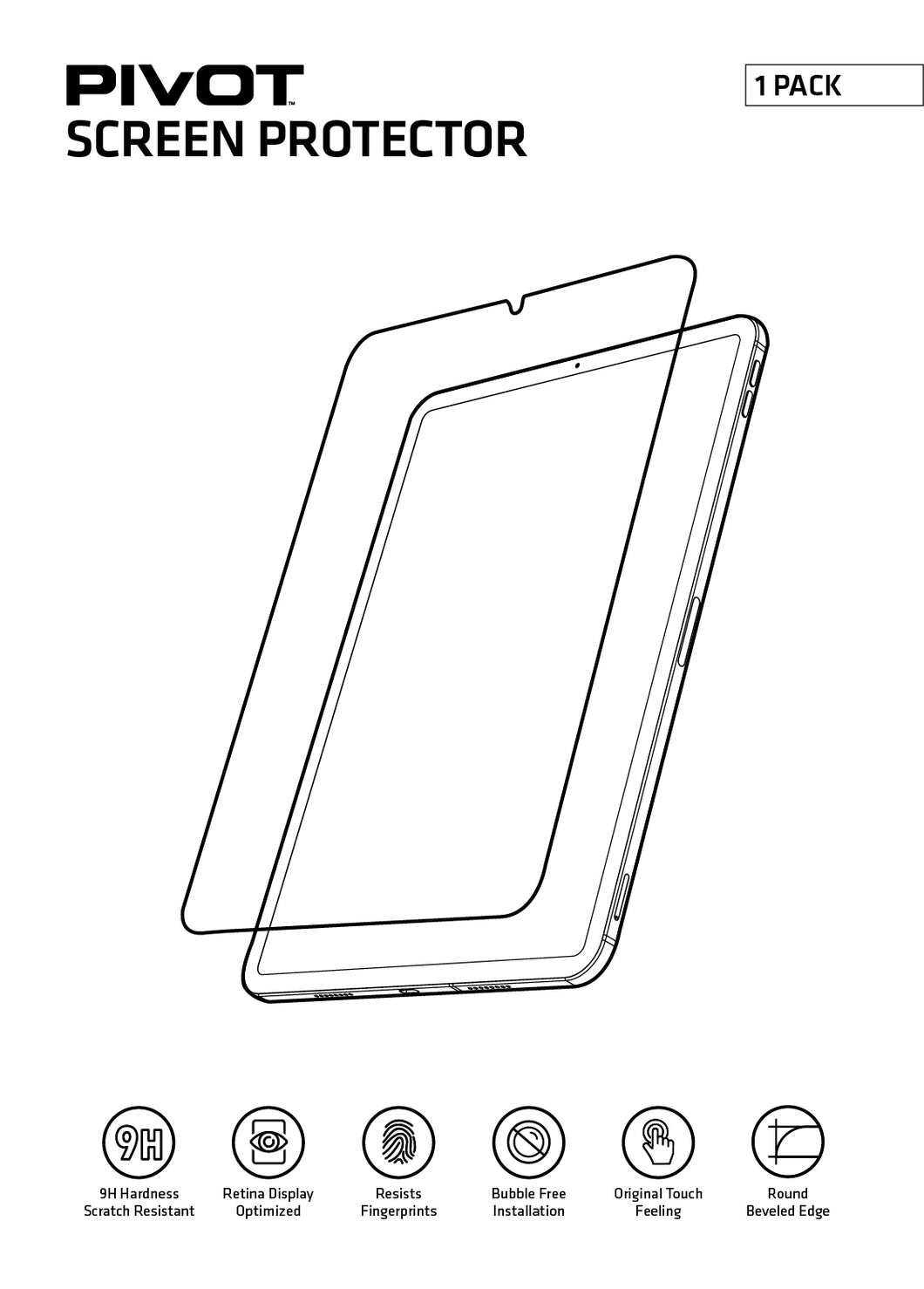 PIVOT ANTI-GLARE GLASS SCREEN PROTECTOR. FITS iPad Pro 11-inch (1st - 4th gen), iPad Air (4-5th Gen)