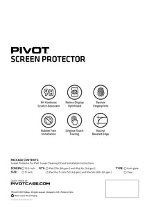 PIVOT ANTI-GLARE GLASS SCREEN PROTECTOR. FITS iPad Pro 11-inch (1st - 4th gen), iPad Air (4-5th Gen)