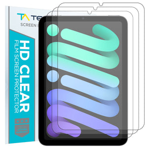 Tech Armor HD Clear Film Screen Protector Designed for Apple NEW iPad Mini 6th gen, 8.3 Inch 3 Pack 2021